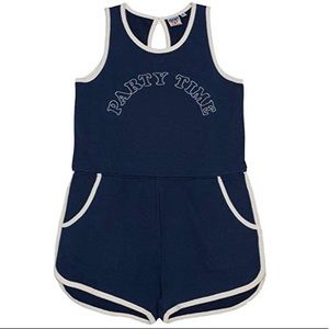 🌸Junk Food women’s party time navy ROMPER XL
